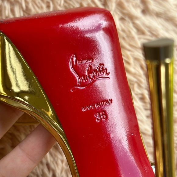 Christian Louboutin Gold Shoes 36 - Picture 3 of 15